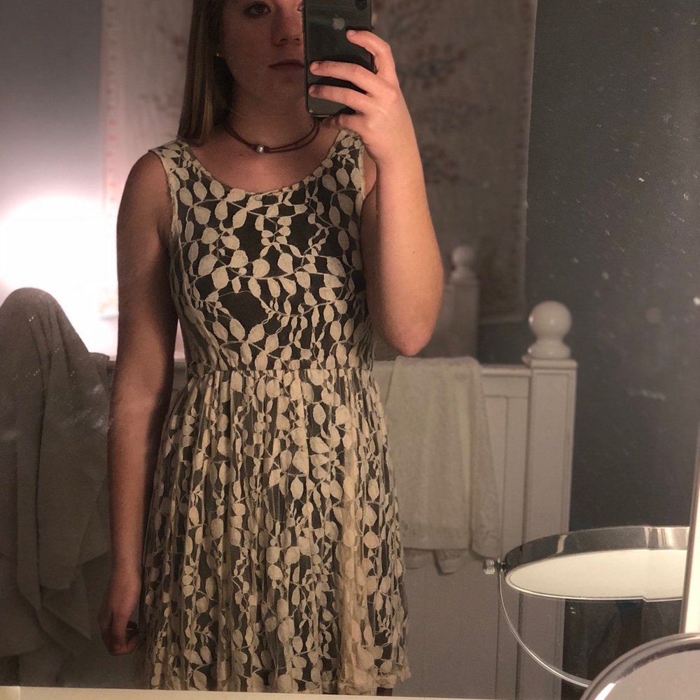 lace dress with a black slip